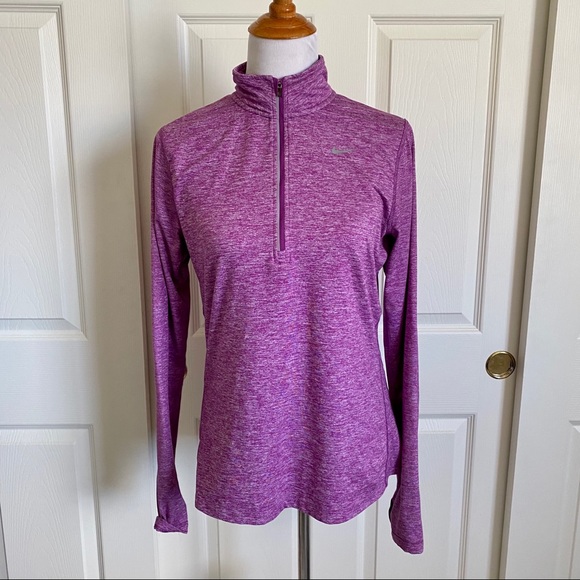 Nike Tops - Nike‎ Running Quarter Zip Pullover Athletic Workout Sweatshirt Base Layer Medium